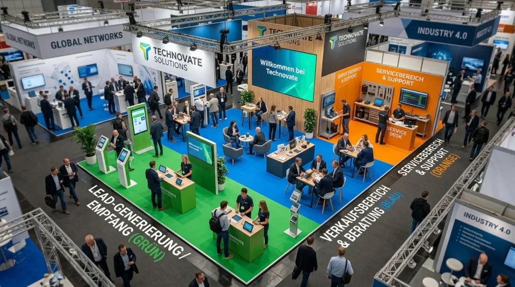Messestand Zonen